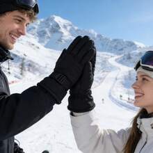 1 双冬季滑雪手套，男女通用防水保暖手套，加厚隔热手套，户外骑行防寒手套