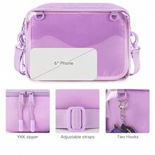 STEAMEDBUN Ita Bag Crossbody Small Ita Purse Pin Display Bag With Insert,Purple - 紫色的 - 查看 6