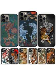 Custodia per telefono con motivo tigre giapponese compatibile con 17 Air, 15, 16, 11, 13, 14 Pro Max, 12 Plus Max, Fundas. Custodia compatibile con 17 Pro, 17 Pro Max, 17, 16 Pro - 001 - Visualizzare 3