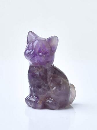  Exquisite Natural Crystal Carving Cat, Unique Design, Healing Crystal, Stones Containing Energy, Energy Healing Meditation Stone, Perfect For Home Decor & Gift Giving, For Pocket Decoration, For Holiday Gift, From The Brand CUPIDCRYSTAL