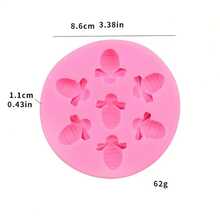 1个7腔蜜蜂形状硅胶模具，适用于DIY工艺品 - 粉色 - 查看 2