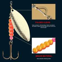 ñuelo giratorio FISH KING 4.5g/.0g/12.5g/17.4g/27.1g,ñuelos de cuchara para lucio,ñuelo de pesca de metal, cebo duro para lubina con anzuelos - Oro - Ver 6