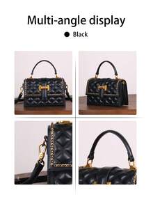 High-End Quilted Embroidery Thread Women's Handbag, Niche Design 2026 New Stylish Chain Small Square Bag, Exquisite Chic Commuter Versatile Shoulder Crossbody Bag - Multicolor - View 8