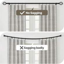 1 Set Heavy Duty Adjustable Curtain Rods For Windows 21-158 Inch With Twisted Decorative Cage Finials, Black Curtain Rod Set With Brackets, Ideal For Window & Shower Curtains, Home Decor, Curtains For Bedroom, 5/8 Diameter Curtain Rod - Black - View 10
