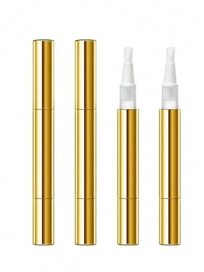 Refillable Rotating Pens For Nail Polish And Cosmetics -Gold Refillable Twist Pen Applicator – Empty Nail Oil Pen With Brush Tip; Lip Gloss Tube & Eyelash Growth Serum Applicator; Leak-Proof Precision Car Touch-Up Paint Pen; Portable Refillable Design For Women, Beauty Enthusiasts & Nail/Eyelash Technicians; Travel, Salon & Daily Use; Lightweight Multipurpose Applicator Gift ﻿ ﻿
