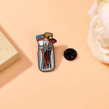Colorful Paint Brushes Enamel Pin - Artist'S Lapel Badge Brooch For Clothing, Backpacks & Jeans - Durable Alloy With Vibrant Colors & Detailed Design - Perfect Gift For Art Enthusiast - 多色 3 - 查看 6