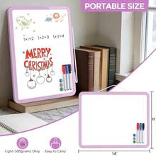 MaxGear Small White Board For Wall, 14\X 11\ Double-Sided Hanging Dry Erase Board With 3 Dry Erase Markers And 3 Magnetics, Portable Whiteboard For Planning, Drawing, Memo, To Do List, Purple Frame - 紫色的 - 查看 7