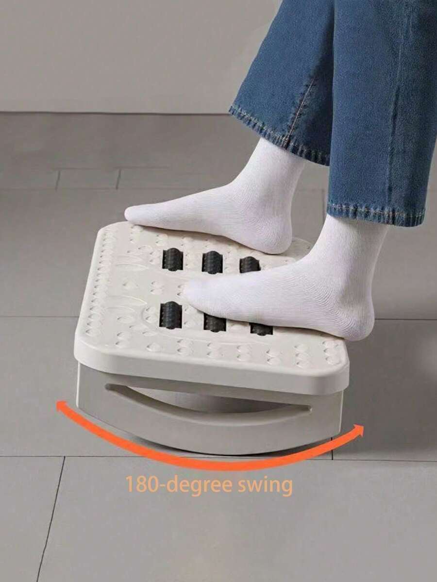 Gác chân bàn làm việc, ghế gác chân, giá đỡ chân dưới bàn làm việc có chức năng massage, văn phòng, màu trắng, ghế gác chân tiện dụng cho bàn làm việc văn phòng - Gác chân bàn làm việc có con lăn massage, giá đỡ chân ghế, dễ lắp ráp, giúp cải thiện tư thế ngồi và giảm mệt mỏi do ngồi lâu. Đế chống trượt giúp tăng độ ổn định và ngăn ngừa xê dịch. - Nhiều màu - Xem 1