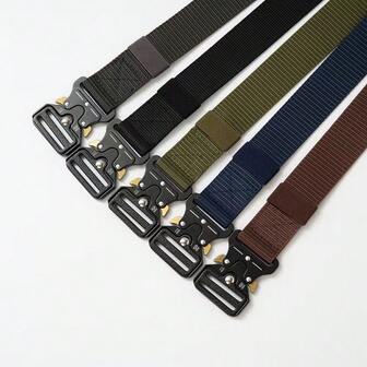 1pc Belt, Outdoor Training Quick-Release Elastic Nylon Belt With Cargo Pockets For Men Halloween Summer, School Fall, Autumn, Halloween Autumn-Winter Accessories,Suitable For Teens, Youth,Men,Casual, Outdoor, Athletic, Vacation, Graduation Gifts, Birthday, Daily Wear