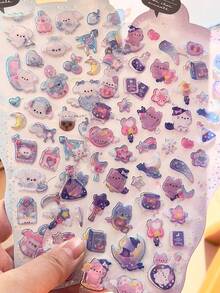 3D全息可变卡通3D贴纸，闪亮梦幻迷你贴纸