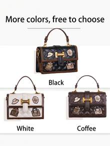 2026新款时尚奢华刺绣绗缝图案小方包，优雅高端大容量女士单肩包 - 彩色 - 查看 5