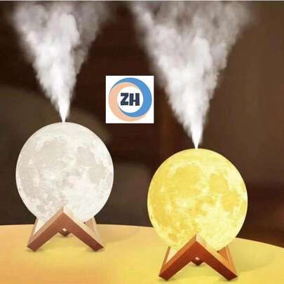 Humidificador Luna con 3 Modos de Luz Blanca y Cálida Aromaterapia.
