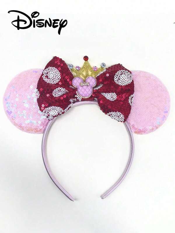  1pc Disney Cute Crown Mouse Ear Headband, Suitable For Students, Parties, Cosplay, Theme Parks, Women Hair Accessories, Gifts, Christmas Gifts, Hair Band, Hair Hoop Hairband