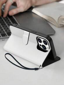 适用于 16 Pro Max/17 Pro Max 的挂绳卡套手机壳，兼容 Galaxy S25FE/S25 Plus/S25 Ultra/S25FE/S24 Ultra，钱包式翻盖真皮手机壳，兼容 Galaxy A17/A16/A15/A14/A13/A12、A56/A55/A54/A53/A51、Redmi 15C 手机壳，带支架，兼容 XR/7/8/SE/16E，兼容 17 Pro Max/Apple Air，带信用卡功能的真皮保护套 - 白色 - 查看 2