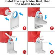 Laundry Detergent Dispenser, Upgraded Nozzle, Easy Switching, No Residue, White Plastic Cup Holder And Drip Tray - 如圖所示 - 查看 6