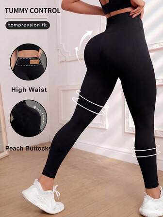 Leggings deportivos de cintura alta para mujer, mallas ajustadas que levantan el trasero para yoga y entrenamiento, pantalones activos elásticos con parche de cuero para fitness al aire libre, uso casual de primavera y verano