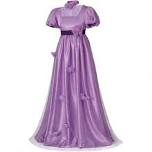 Philippa Featherington Lavendar Ball Gown Chiffon Purple Dress Regency Dress Costume For Adult Women - Màu tím - Xem 11