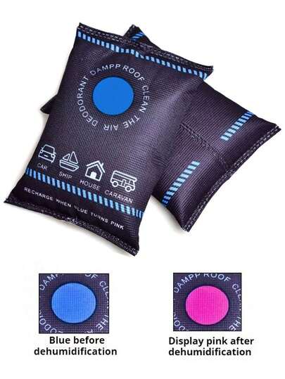 1/2/3pcs Reusable Silicone Car Dehumidifier Bag - Ideal For Absorbing Moisture, Preventing Dampness, Humidity And Condensation In Vehicle Interior Or Home ,Dehumidifier For Home