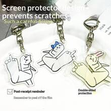 一套/6件 日本可爱动漫周边，日本可爱周边，钥匙扣，趣味小八字吊坠，可爱背包吊坠，卡通学生情侣吊坠，学校礼物，送给粉丝、家人和朋友的完美小礼物，情人节礼物，新年礼物，复活节礼物