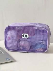 4pcs Simple Large Capacity Grid Pencil Case, Multi-Functional Grid Makeup Bag, School Supplies, Pencil Pouch, Office Supplies, Back To School Gift, Back To School, School Supplies, Pencil Pouch, Backpack