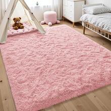 1 pieza Alfombra decorativa oblonga, decoración suave para dormitorio, alfombra para sala de juegos, disponible en gris, gris oscuro, rosa, negro, caramelo, crema, decoración del hogar, alfombra para sala de estar, alfombra para dormitorio, alfombra exterior lavable - Multicolor - Ver 3