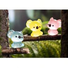 5/10/20/30pcs Glow-In-The-Dark Mini Resin Koala Figurines, Micro Koala Miniatures For DIY Garden Landscape, Aquarium Decor, Party Supplies (Random Color), Resin Animal, Koala, Mini Animal