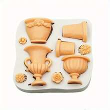 1个高品质硅胶花盆模具，不粘 - 淺灰色 - 查看 1