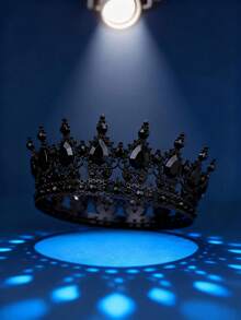复古哥特式水钻女王巴洛克皇冠新娘婚礼发饰，优雅女士活动派对珠宝 - 皇冠 - 查看 4