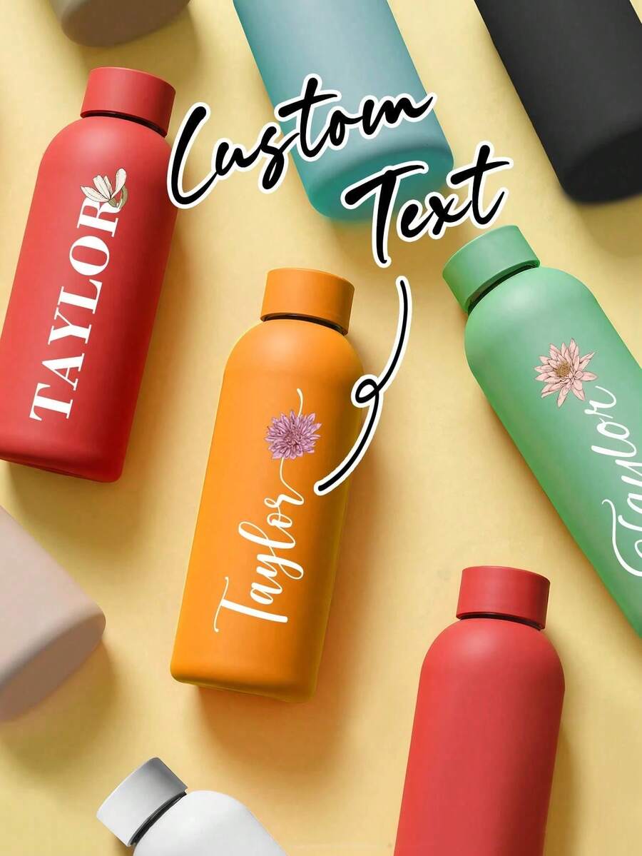 1pc 500ml Customizable Insulated Tumbler, Can Personalize With Name And Text, Straight Cylinder Coffee Cup, Car Travel Mug, Customized Stainless Steel Coffee Cup, Customized Birthday Gift, Bridesmaid Gift, Mother's Day Gift, Kitchen & Dining, Customized Cup - Multicolor - View 1