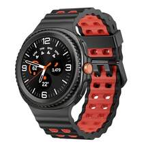 Marine Silicone Sport Band Compatible With Samsung Galaxy Watch 8 Classic 46mm Men Women, Soft Silicone Sport Breathable Band For Galaxy Watch 8 Strap 44mm 40mm,1*Black/Red - 1*黑色/紅色 - 查看 2