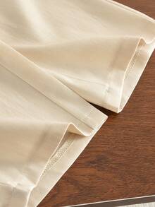 bearleader 3-7岁女童夏季套装，包括可爱蝴蝶结无袖格子衬衫上衣和休闲裤，2件套 - 米色 - 查看 9