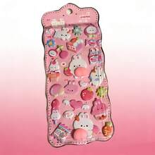 (Cute Blue & Pink) Sticker + Adorable Sticker (2pcs/Set) | 3D Cartoon Style Stickers, Widely Loved, Suitable For Water Bottles, Phone Cases, Planners, Albums, Laptops, Smartphones, Pens, Etc. Decorative Stickers, Adhesive Craft Supplies, Fun Stickers, Smooth Surface, Stationery & Planning Enthusiasts, Ideal For Decorating Various Items. - Multicolor - View 8