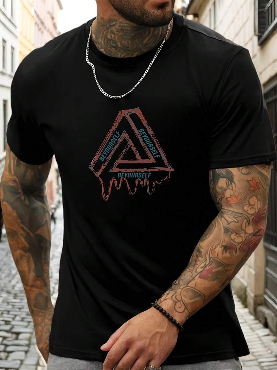 BE YOURSELF 's Printed T-Shirt Summer 100% Cotton Soft Lightweight Round Neck Short Sve Casual Fashion Cool Tee - 款式9 - 查看 1