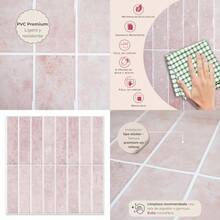 XISH Azulejos 3D Autoadhesivos para Cocina y Baño Fáciles de Instalar Resistentes al Agua 5 Paneles Decorativos de 30.5x30.5 cm Rosa Antigua - Gris Ártico - Ver 6