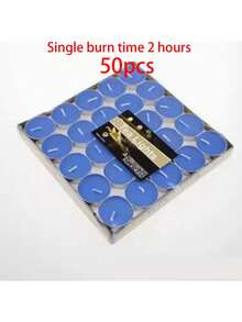 1 Box Of 50pcs Christmas Candles, Heat-Resistant Tea Candles And Smokeless Soy Wax Candles, Suitable For Tea Brewing, Romantic Candlelight Confession On Christmas, Creating Romantic Party Atmosphere, Valentine's Day Gift