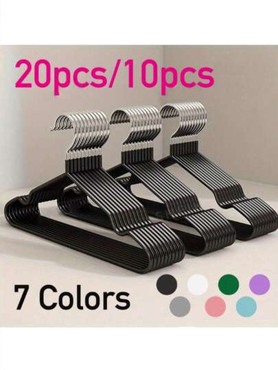 60/20/10/1 Pcs Commercial Metal Hangers - Hangers With Anti-Slip Rubber Coating, Super Rust-Proof, Suitable For Household Use - Space-Saving Luxury Hangers For Coats/Dresses/Pants, Wardrobe Storage Rack