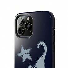 Navy Blue Cat And Star Phone Case Cute Halloween Grunge Hand-Drawn Cool Girl MagSafe Case Phone - Case IP 16 15 14 13 12 11 X - 款式1(1pc) - 查看 6
