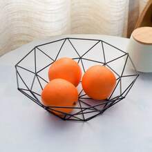 优雅铁艺水果篮，高品质客厅茶几家用水果托盘，零食盘 - 黑色 - 查看 16