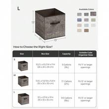 Storage Cubes, 13-Inch Non-Woven Fabric Bins With Double Handles, Set Of 6, Closet Organizers For Shelves, Foldable, For Clothes, Walnut Color UROB033K02,13inchLx13inchWx13inchH,WalnutColor - 胡桃色 - 查看 5