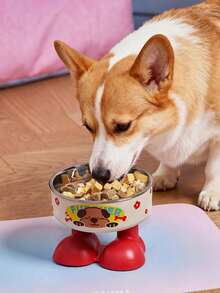 1pc Cute Pattern Pet Feeding Bowl Suitable For Small Dogs And Cats