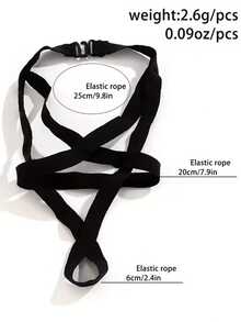 性感内衣两件套黑色弹力带脚链度假沙滩脚部配饰礼品 - 均碼 - 查看 4