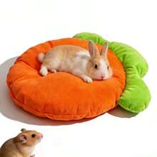 Soft Plush Carrot Shaped Pet Bed - Thickened Faux Lambswool Guinea Pig Sofa/Cage Mat, Warm And Comfortable Bedding, Suitable For Rabbits, Guinea Pigs And Other Pets - Indoor Cage Accessories - Multicolor - View 9