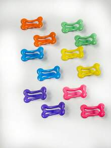 10pcs Random Color Pet Hair Clips, Candy Color Mini Pet Hair Clips, Dog Cat Hair Accessories, Bone Pattern Random Color Pet Hair Clips, Fashionable For Small And Medium Fluffy Pets, Suitable For Pet Daily Wear And Holiday Photo Opportunities. - Multicolor - View 3