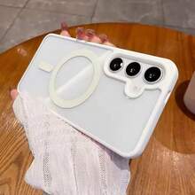 磁吸式超薄防震保护壳，兼容三星 Galaxy A56、A36、A26、A16、S25FE、A17、S25 Ultra、S24 Ultra，带半透明硬质后盖 - 白色 - 查看 3