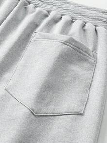 1pc Men's Casual Sports Straight Leg Pants, Zipper Pockets, All Season - Light Grey - View 6