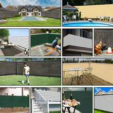 1pc Heavy Duty Outdoor Backyard Privacy Screen, Sun Shade Wind Resistant Mesh Fence With Eyelets, Outdoor Wind Blocking Privacy Screen, Backyard UV Blocking - Brown - View 10