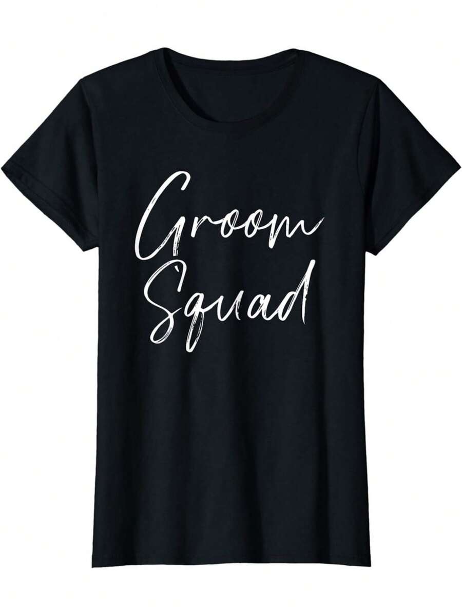 Groom Squad Bachelor Party Wedding Celebration  Ladies' Crewneck T-Shirt - màu đen - Xem 1