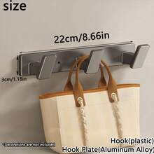 1个黑色/白色/灰色时尚方形壁钩 - 可选3/4/5/6个挂钩，圆角设计防止勾住衣物和物品，铝合金挂钩板搭配加厚ABS挂钩，承重力强，多场景挂钩架：浴室（毛巾/衣物）| 玄关（钥匙/杂物）| 门后（衣架）| 卧室 - 彩色 - 查看 18