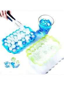 Ice Mold,Ice Cube Mold,Silicone Honeycomb Ice Tray With Cover Creative Stackable 37-Cell Ice Box Easy To Demould Ice Tray - Multicolor - View 5