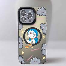 Funda para teléfono con diseño de nubes y rayos de Doraemon, compatible con teléfonos ,  17,  16 Pro Max,  15 Pro Max,  13 y  12. Fabricada en TPU para una protección total contra golpes y caídas. Un regalo perfecto para niños, amigos y amantes del anime. - Negro - Ver 6